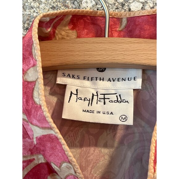 Mary McFadden Saks Fifth Avenue Vintage Velvet Floral Maxi Dress M - Picture 3 of 9